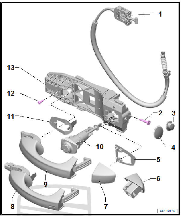 Front doors, door components, central locking