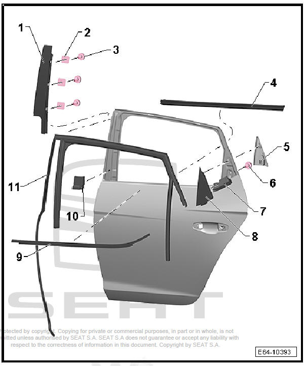 Rear doors, door components