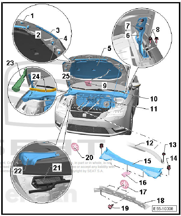 Bonnet, rear lid