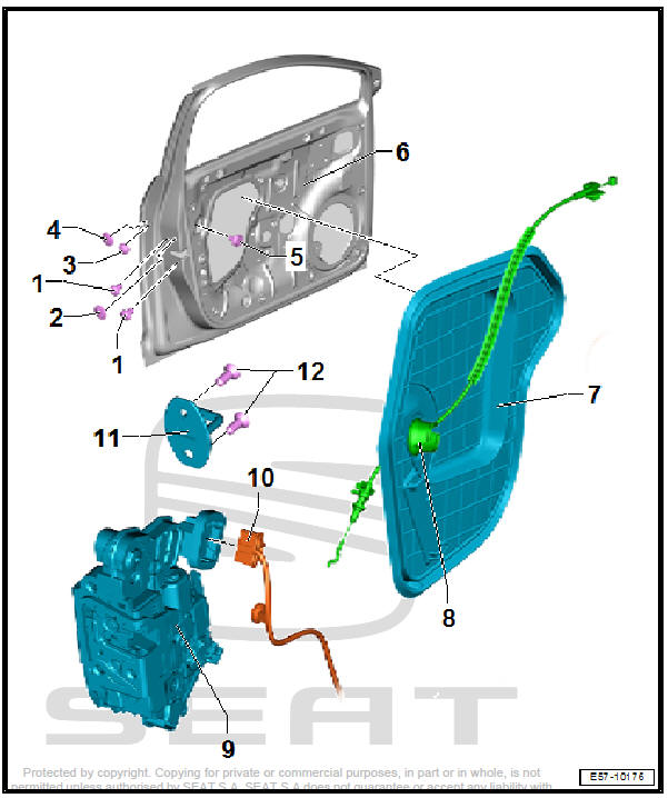 Front doors, door components, central locking