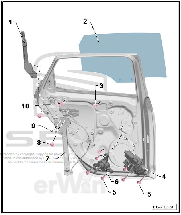 Rear doors, door components