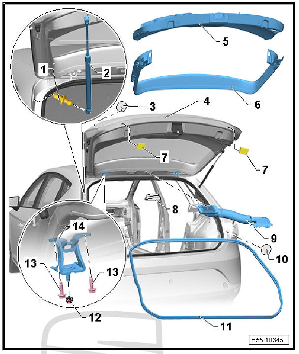 Bonnet, rear lid